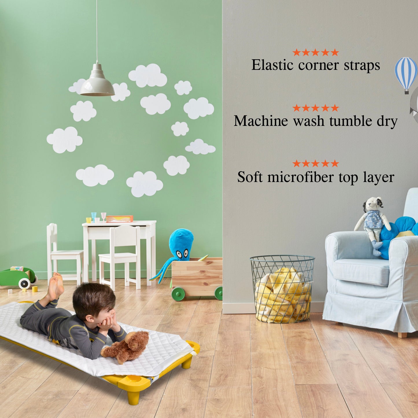 COTMAT Padded Cot Cover & Nap Mat for Daycare Cots for toddler kids babies children kindergarten cots preschool cots