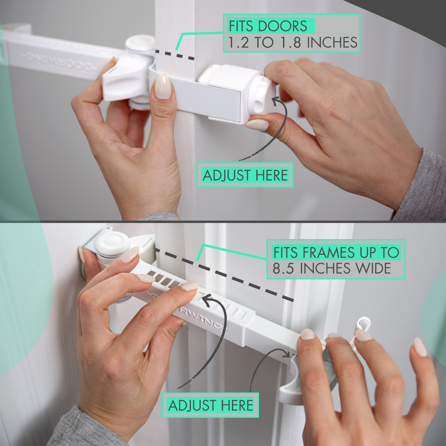 DOORWING adjustable door lock guard latch